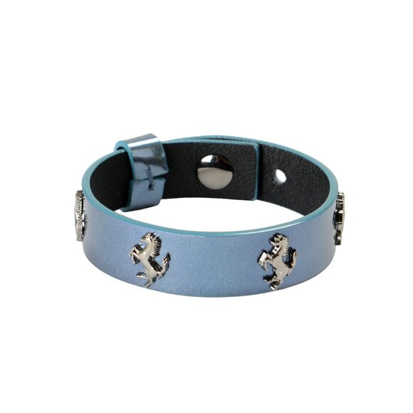 Scuderia Ferrari Blue "Hypersonic" Single Coil 100% Leather Bracelet - Picture 1 of 3